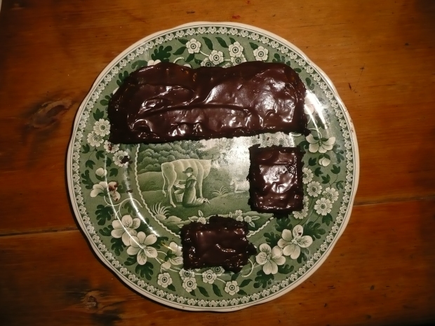 Chocolate Cake on Plate www.thinkingcowgirl.wordpress.com